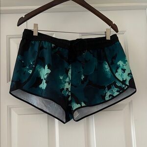 Fabletics Blue and Black Athletic Shorts Modern Design